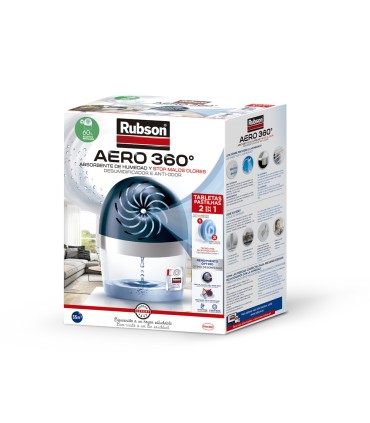 Deshumidificador rubson aero 360º pastilla recambio gratis 189x118x241 mm